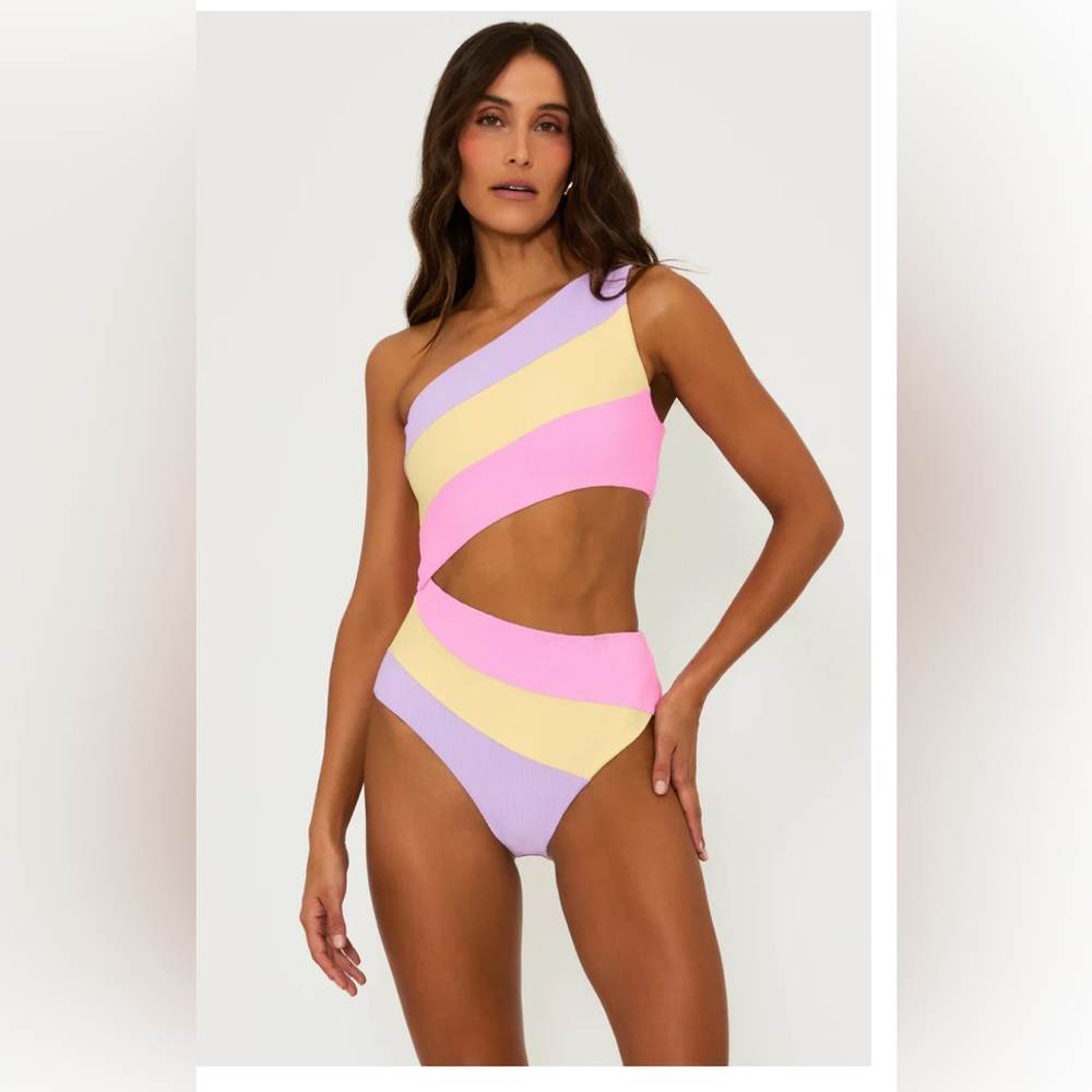 Beach Riot Joyce One Piece Sublime Spring Colorblock- Size Small - Picture 7 of 16